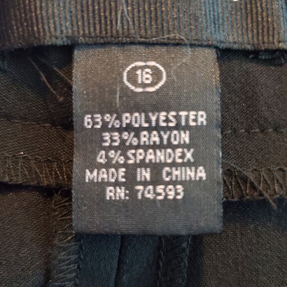 FOCUS 2000 Black Wide Legged Trouser Pants | Size 16 - Picture 7 of 10